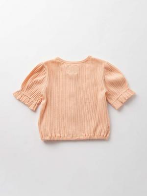 ベビー アウター|La Stella(ラ ステラ)透かし編み6分袖カーディガン