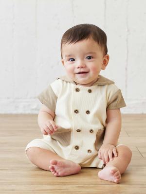 ロンパース・カバーオール|Ampersand（アンパサンド）バイカラーセーラー衿ロンパース