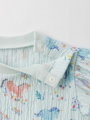 ロンパース・カバーオール|Ampersand（アンパサンド）お花畑のユニコーン柄　ロンパース