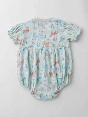 ロンパース・カバーオール|Ampersand（アンパサンド）お花畑のユニコーン柄　ロンパース