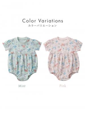 ロンパース・カバーオール|Ampersand（アンパサンド）お花畑のユニコーン柄　ロンパース