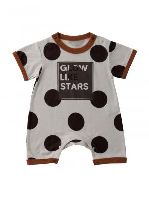 Ampersand（アンパサンド）ボックスロゴ&水玉柄　ロンパース51565