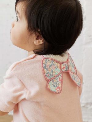 ベビー 小物|【日本製】リバティー小花柄リボンモチーフ汗取りタオル|ピンク