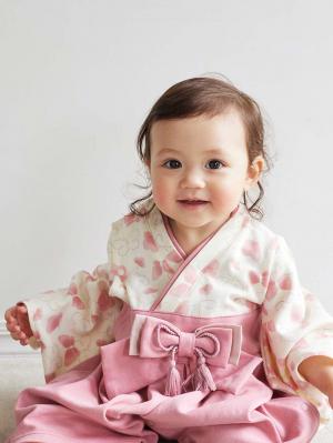 ベビー袴|【Angeliebeオリジナル】袴ロンパース　男の子　女の子|ピンク