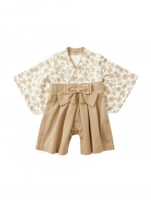 ベビー袴|【Angeliebeオリジナル】袴ロンパース　男の子　女の子|ベージュ