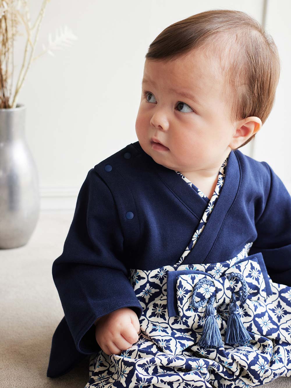 アウター　新生児 ネイビー　ロンパース