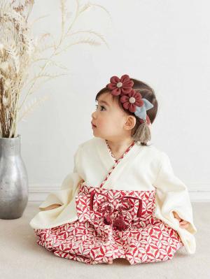 ベビー袴|【Angeliebeオリジナル】袴ロンパース　男の子　女の子|レッド