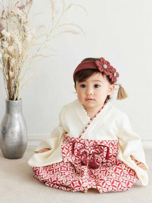 ベビー袴|【Angeliebeオリジナル】袴ロンパース　男の子　女の子|レッド