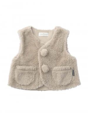 ベビー アウター|Ampersand（アンパサンド）ふわもこベビーベスト|ベージュ
