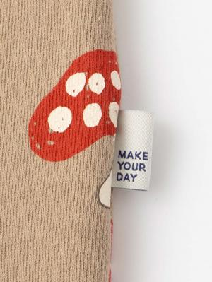 ロンパース・カバーオール|MAKE YOUR DAY（メイクユアデイ）キノコ柄前開きカバーオール