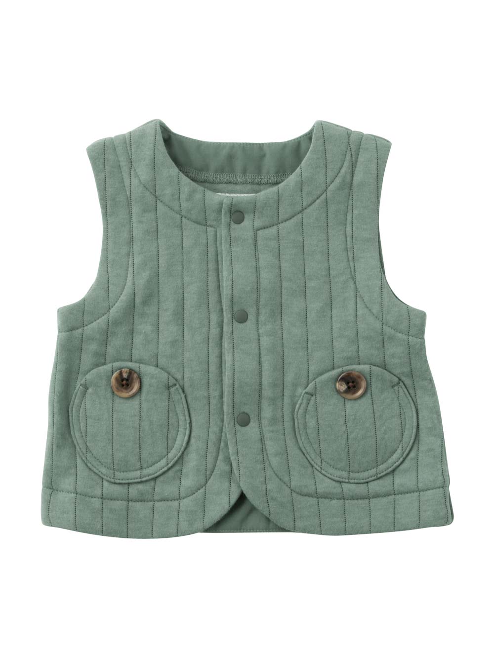 ベビー アウター|La Stella（ラ ステラ）ニットキルトベビーベスト|ペールグリーン