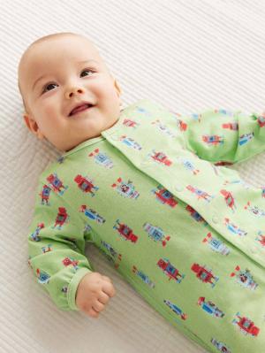 ツーウェイオール（2WAYオール）|【La Stella】ガーゼ天竺総柄2wayオール|ライトグリーン