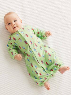 ツーウェイオール（2WAYオール）|【La Stella】ガーゼ天竺総柄2wayオール|ライトグリーン