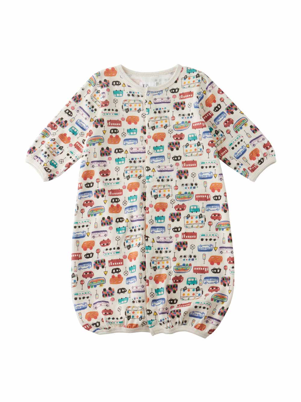 ツーウェイオール（2WAYオール）|【La Stella】ガーゼ天竺総柄2wayオール|アイボリー