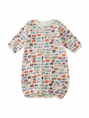 ツーウェイオール（2WAYオール）|【La Stella】ガーゼ天竺総柄2wayオール|アイボリー