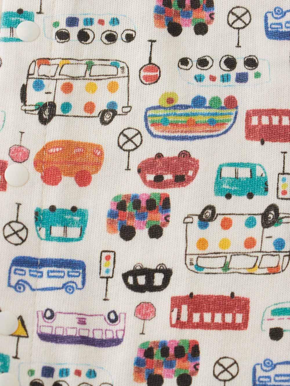 ツーウェイオール（2WAYオール）|【La Stella】ガーゼ天竺総柄2wayオール|アイボリー