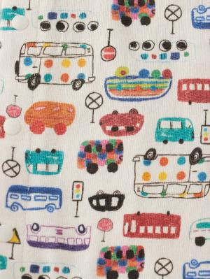 ツーウェイオール（2WAYオール）|【La Stella】ガーゼ天竺総柄2wayオール|アイボリー