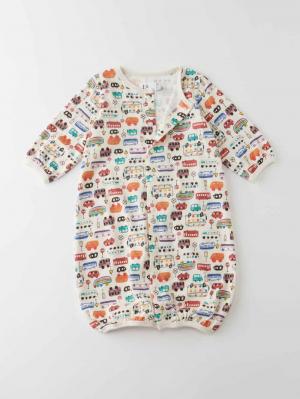 ツーウェイオール（2WAYオール）|【La Stella】ガーゼ天竺総柄2wayオール|アイボリー