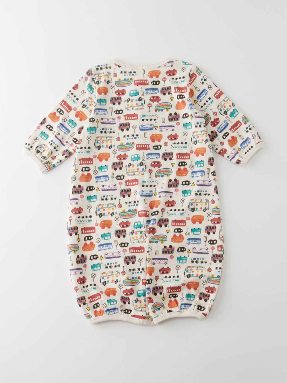 ツーウェイオール（2WAYオール）|【La Stella】ガーゼ天竺総柄2wayオール|アイボリー