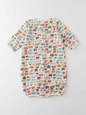 ツーウェイオール（2WAYオール）|【La Stella】ガーゼ天竺総柄2wayオール|アイボリー