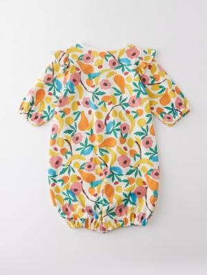 ツーウェイオール（2WAYオール）|【La Stella】ガーゼ天竺総柄フリル2wayオール