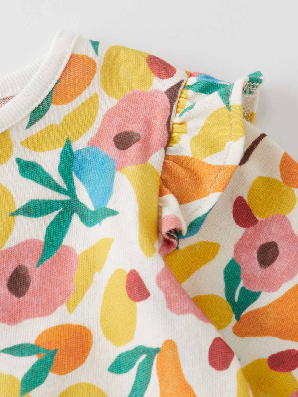 ツーウェイオール（2WAYオール）|【La Stella】ガーゼ天竺総柄フリル2wayオール