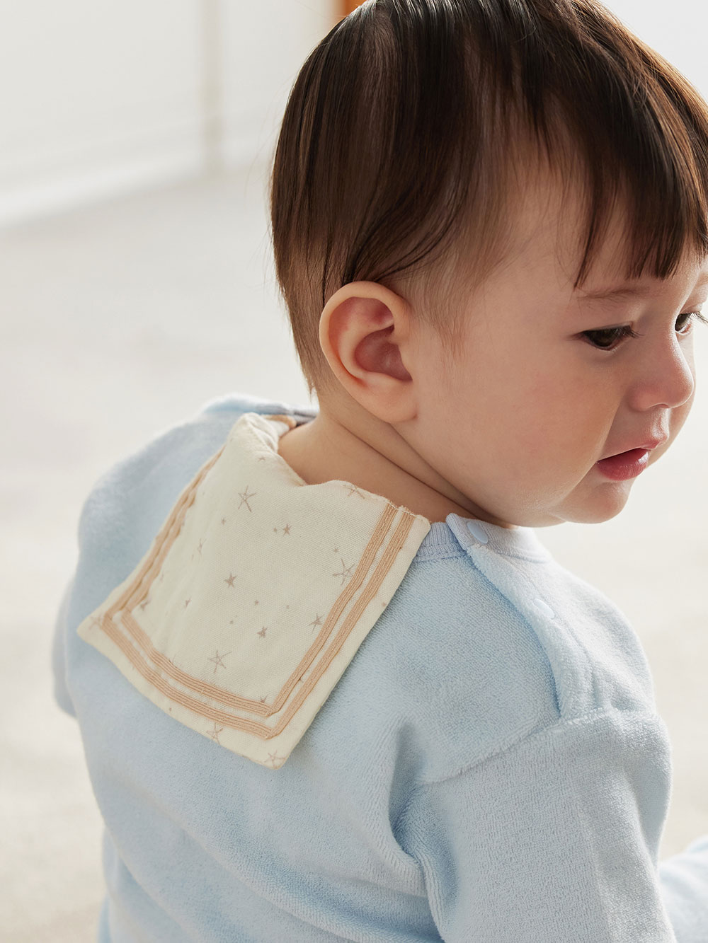 ベビー 小物|【La Stella】セーラー汗取りガーゼ|星柄