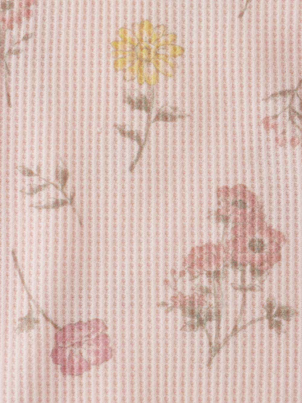 ロンパース・カバーオール|【Ampersand】総柄袖フリルボディオール|ピンク