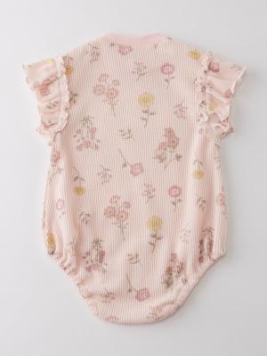 ロンパース・カバーオール|【Ampersand】総柄袖フリルボディオール