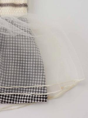 ロンパース・カバーオール|【SERAPH】ウエストシャーリングチュールロンパース|ブラック