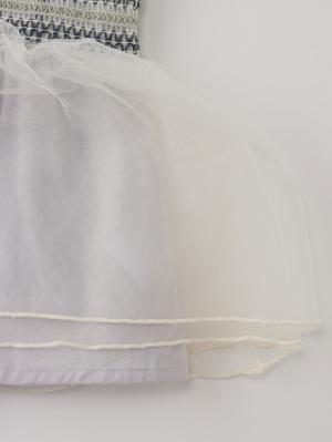 ロンパース・カバーオール|【SERAPH】ウエストシャーリングチュールロンパース|サックス