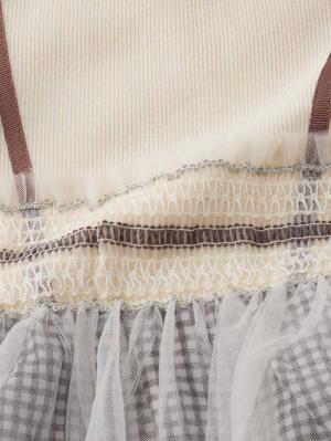 ロンパース・カバーオール|【SERAPH】ウエストシャーリングチュールロンパース