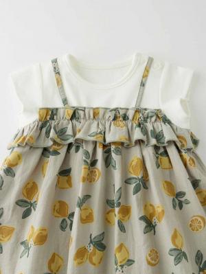 ロンパース・カバーオール|【mocmof】リゾートフリルロンパース