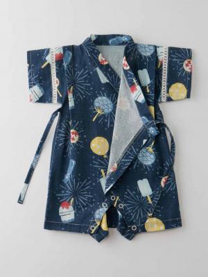 甚平・浴衣|【Ampersand】総柄甚平ロンパース