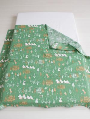 ベビー ブランケット・タオルケット|【ムーミン】マルチガーゼケット|星と森 グリーン