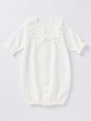 セレモニードレス|春 秋 冬【日本製】ダイヤキルトドレスオール&帽子セット|ホワイト