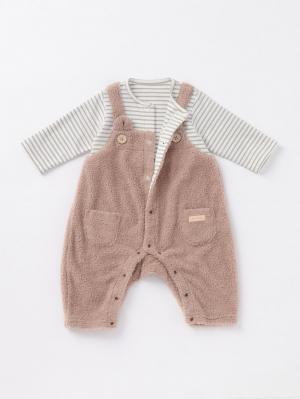 ロンパース・カバーオール|【mocmof】くま重ね着風カバーオール