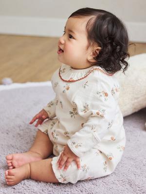 ロンパース・カバーオール|【mocmof】果実柄かんたんロンパース|アイボリー