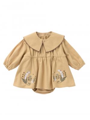 【Seraph】スタイ付きすずらん刺繍ロンパース51701