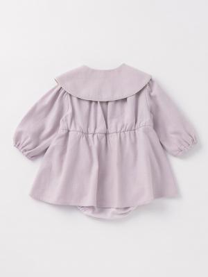 ロンパース・カバーオール|【Seraph】スタイ付きすずらん刺繍ロンパース