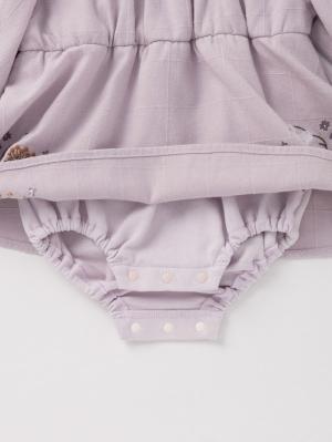 ロンパース・カバーオール|【Seraph】スタイ付きすずらん刺繍ロンパース