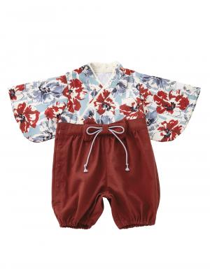 ロンパース・カバーオール|【Seraph】お気軽おめかし袴ロンパース　男の子　女の子|エンジ