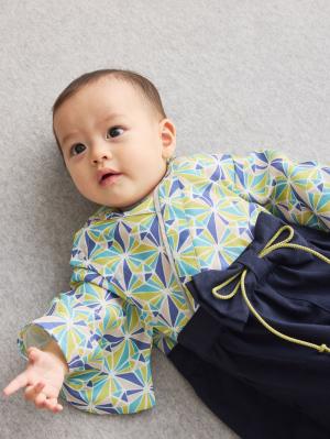 ロンパース・カバーオール|【Seraph】お気軽おめかし袴ロンパース　男の子　女の子|ネイビー