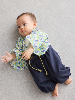 ロンパース・カバーオール|【Seraph】お気軽おめかし袴ロンパース　男の子　女の子|ネイビー