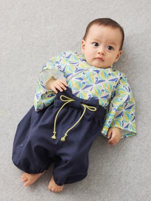 ロンパース・カバーオール|【Seraph】お気軽おめかし袴ロンパース　男の子　女の子|ネイビー