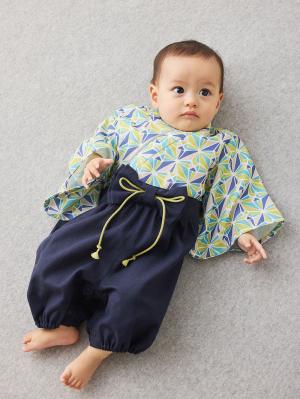 ロンパース・カバーオール|【Seraph】お気軽おめかし袴ロンパース　男の子　女の子|ネイビー