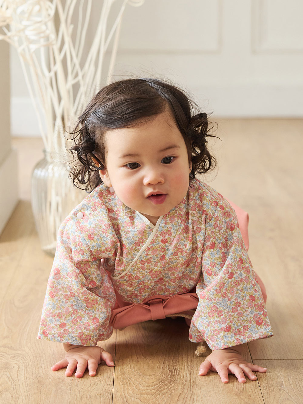 ロンパース・カバーオール|【Seraph】お気軽おめかし袴ロンパース　男の子　女の子|ピンク