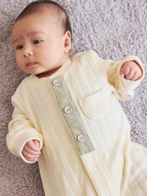 ツーウェイオール（2WAYオール）|【La Stella】ストライプキルト2wayオール|アイボリー