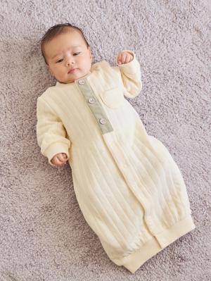 ツーウェイオール（2WAYオール）|【La Stella】ストライプキルト2wayオール|アイボリー