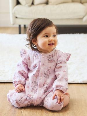 ロンパース・カバーオール|【Ampersand】スノードーム柄ニットキルトロンパース|ラベンダー